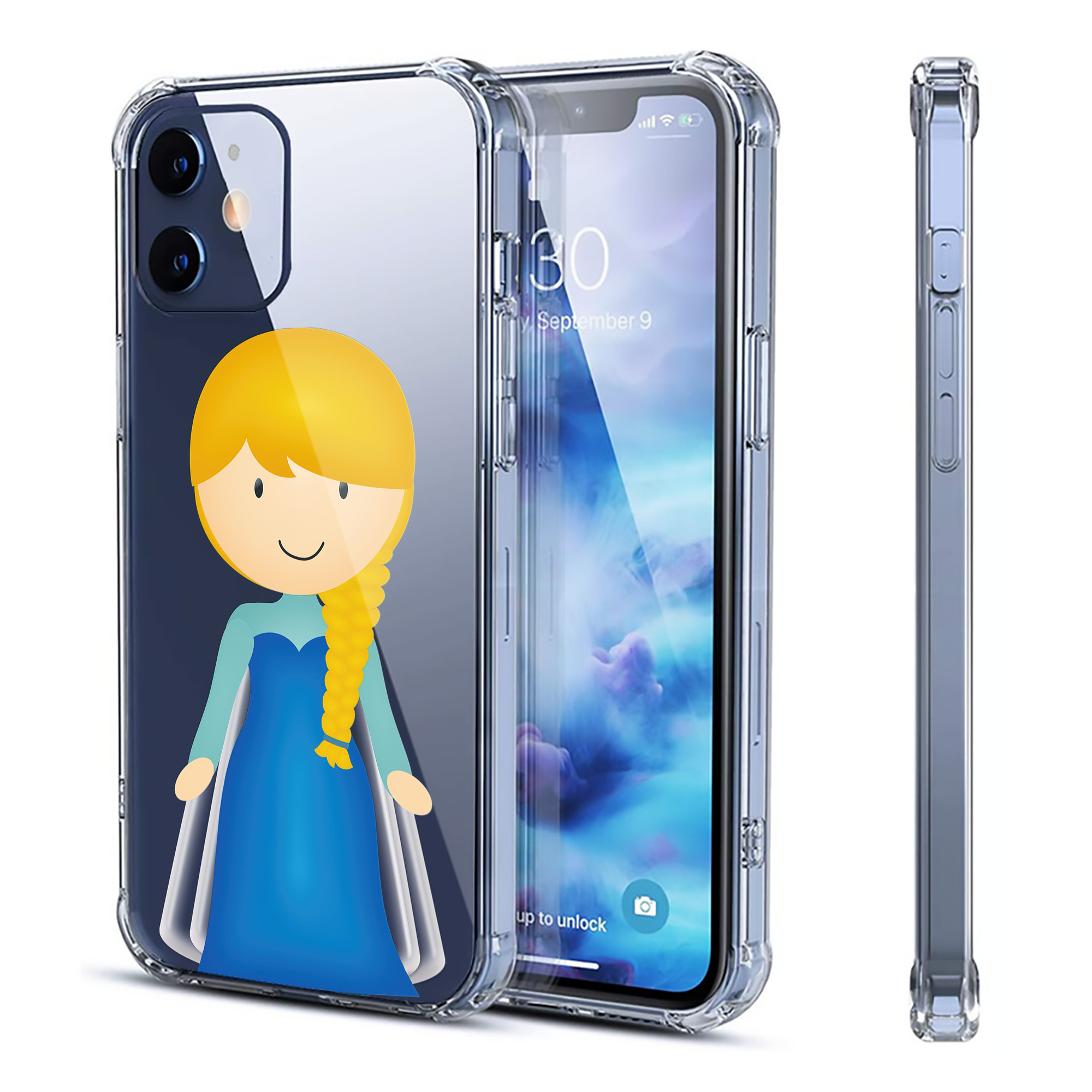 （画像用） アナと雪の女王 アンナ エルサ Frozen Anna Elsa 【iPhone 12シリーズ対応】透明スマホケース（クリアソフトケース）